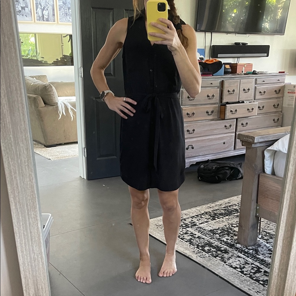 Express Black Sleeveless Dress with Tie